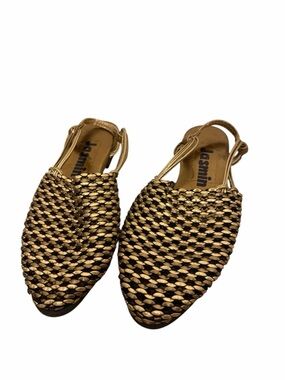 Jasmine Gold Woven lightweight Slingback Flats Size 8